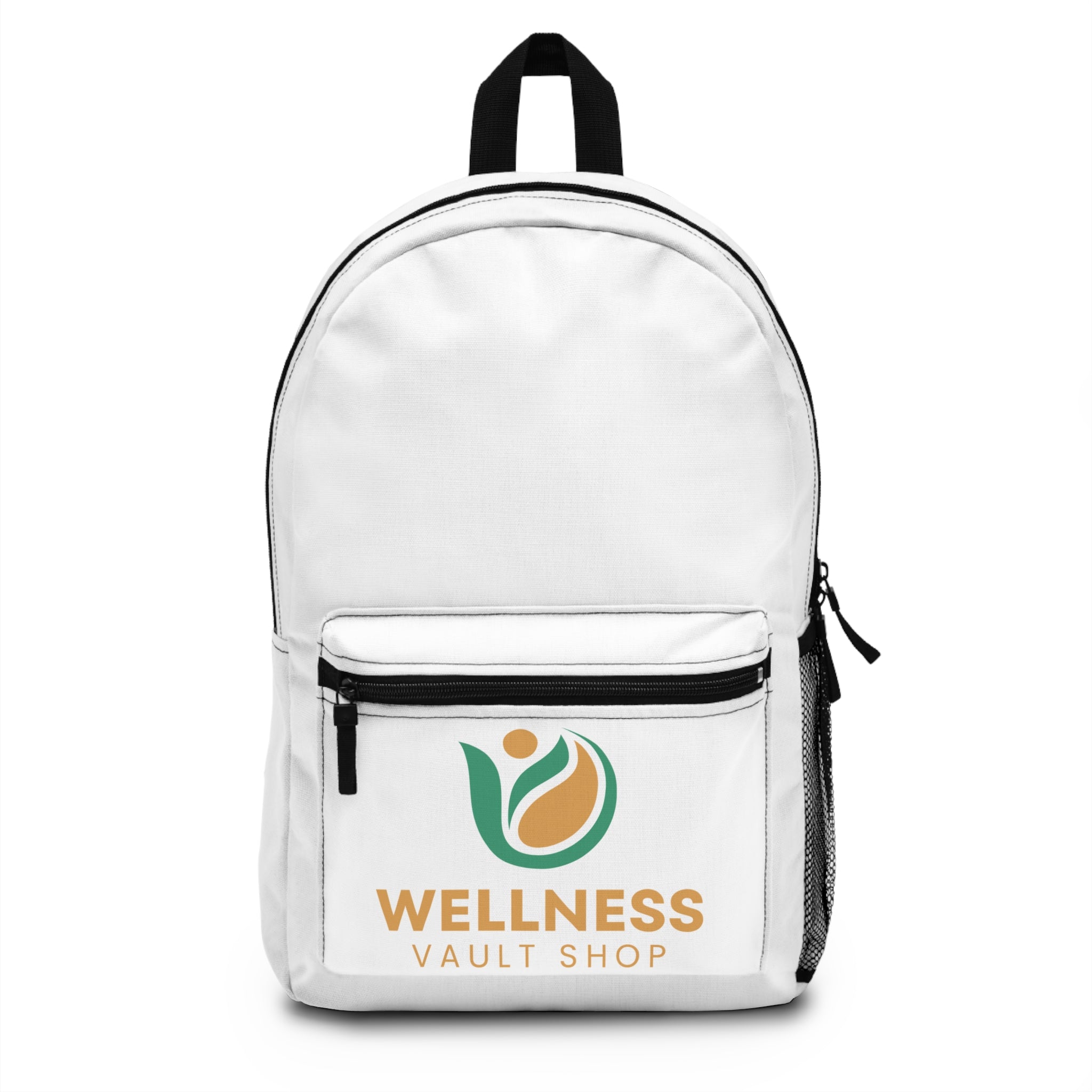 Wellness Vault Shop Logo Backpack — Health & Wellness Branded Daypack