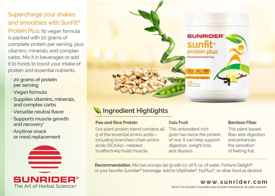 NOW AVAILABLE SunFit Protein Plus - Unique Protein Powder by Sunrider